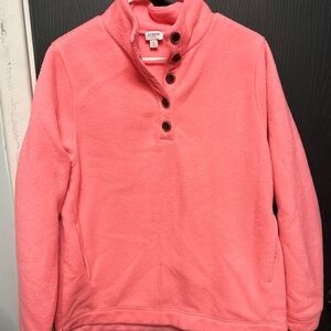 J. Crew Women's Pink Button-Up Cowl Sweater with pockets